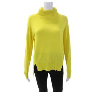 Markup Woman Womens Long Sleeves Turtleneck Sweater Bright Yellow Size Small